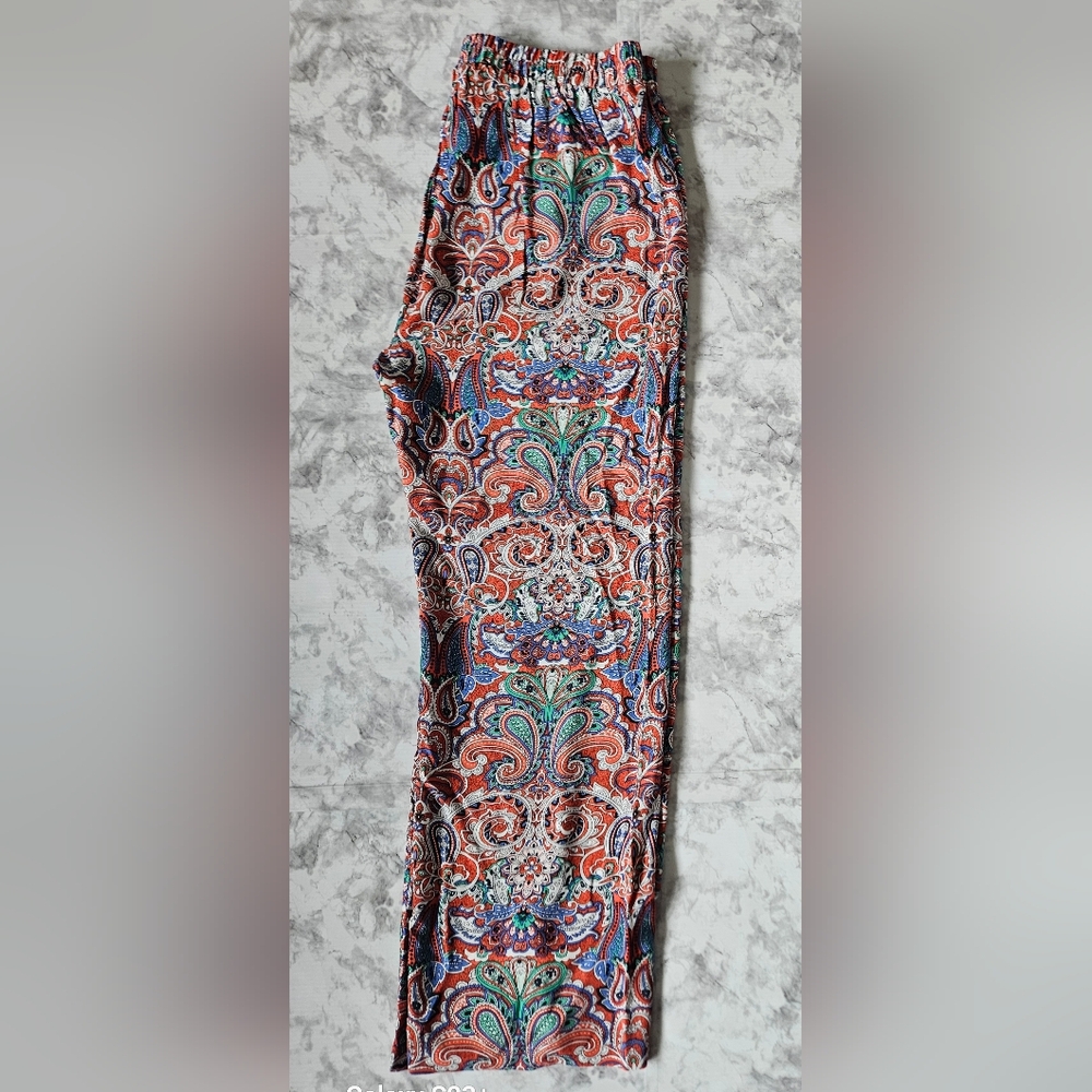 HESTER & ORCHARD 100% Rayon Wide-leg Paisley Bohemian style Trousers! - Picture 3 of 7